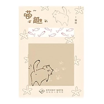 德德小品集 喵趣便利貼 29944  貓咪 棕色  3張  1包
