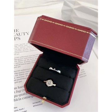 一克拉星織鉆戒對戒結婚仿真假對戒結婚戒指仿真活口可調節假鉆戒