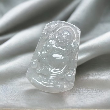 冰種翡翠彌勒佛牌 | 天然緬甸玉翡翠A貨 | 送禮