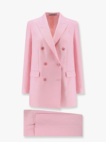 Cotton and linen blend suit with peak lapels - TAGLIATORE - gender_Woman