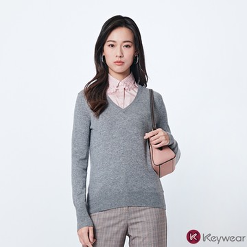 KeyWear奇威名品    百搭精緻無袖襯衫-深粉紅色