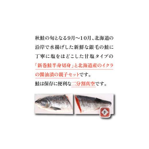 ふるさと納税 北海道 石狩市 9-071 佐藤水産の新巻鮭半身姿切身(2分割)といくら醤油漬