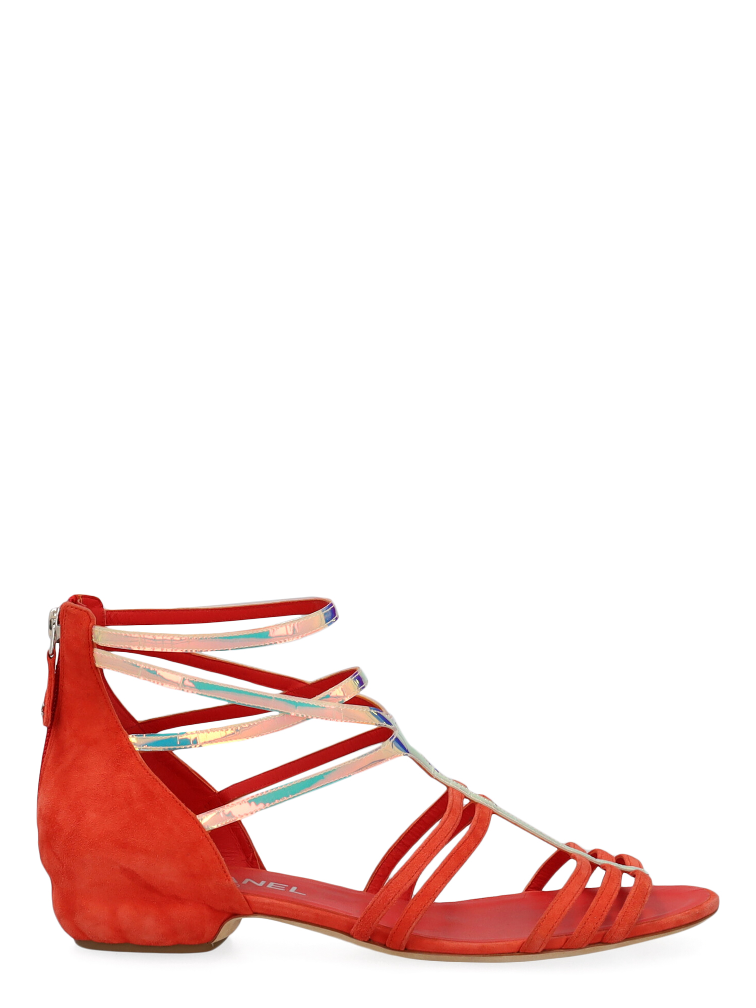 Women's Sandals - Chanel - In Neon, Orange Leather