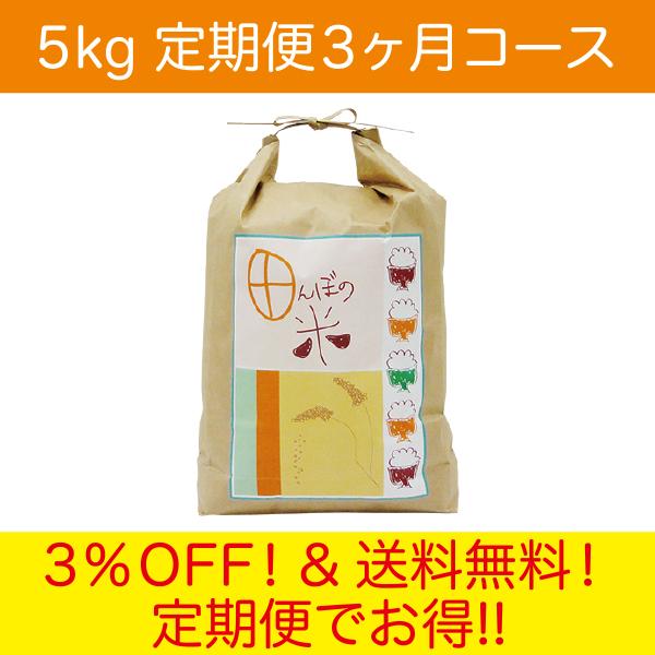 毎月お届け 田んぼの米 5kg  定期便3ヶ月コース　昔懐かしいお米の味