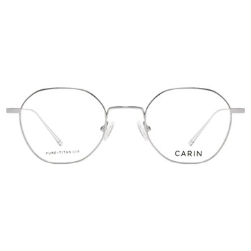 CARIN 純鈦 多邊框光學眼鏡 GUS H C2  145mm  銀色