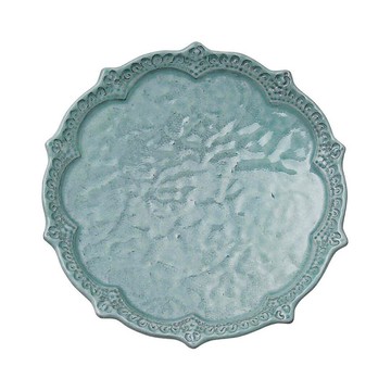 義大利VBC casa-手工浮雕蕾絲系列16cm點心盤(蒂芬妮綠/6.2吋)
