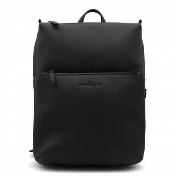 Ferragamo - Black Leather Backpack Uni