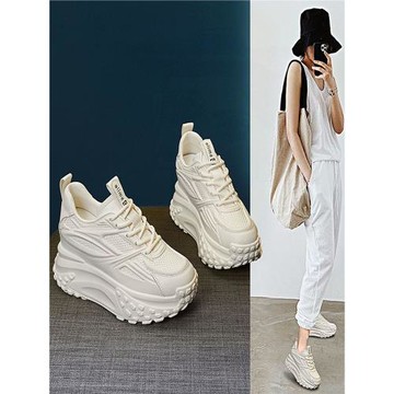 老爹鞋女增高厚底8厘米2025新款爆款小白鞋女款春秋運動鞋一腳蹬