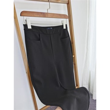 專柜   撤柜原單 順滑感女夏高腰垂感休閑西褲小腳褲子黑色西裝褲