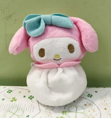 【震撼精品百貨】My Melody 美樂蒂 Sanrio 豆豆玩偶-藍緞#08298 震撼日式精品百貨
