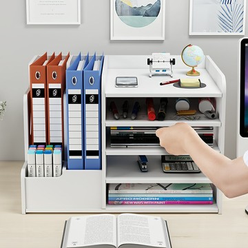 書立辦公用文件夾收納盒框立式置物架多層籃盤書【不二雜貨】