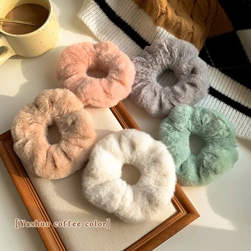 可愛毛絨發圈少女簡約糖果色頭繩氣質網紅新款扎馬尾皮筋百搭頭飾