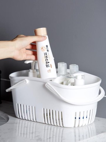 收纳篮 手提洗澡籃子浴室浴筐學生澡堂塑料沐浴洗漱藍衛生間收納筐洗浴籃