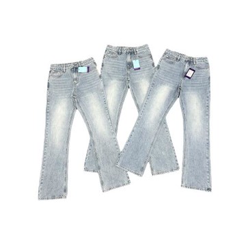 cleanfit冰藍517風格水洗復古牛仔褲微喇做舊vibe風kennijima同款