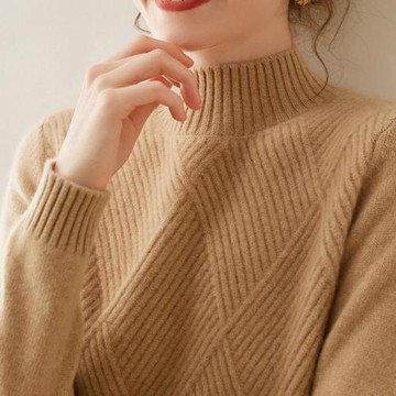 半高領100純山羊絨衫內搭小高領毛衣女秋冬中領百搭針織打底顯瘦