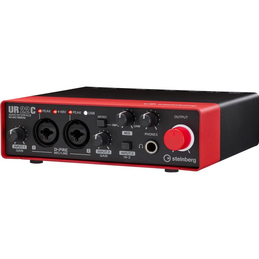 Steinberg スタインバーグ   UR22C RD [EC-Me MK2 Vermilion Red セット！] 2in 2out USB3.0 Type-C オーディオ・インターフェース