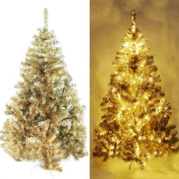 MODACore 台灣製12呎(360cm) 豪華版氣質霧金系聖誕樹(不含飾品)+100燈LED燈暖白光7串(附IC控制器)本島免運費