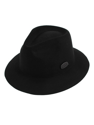 Edgecut Wool Fedora Hat - Black