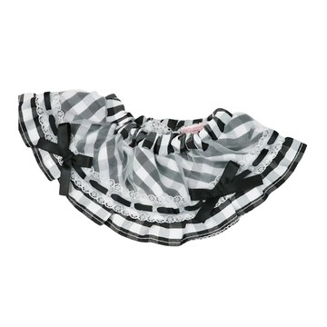 Usamomochan 萌兔桃桃 更衣配件 格紋裙 22cm專用 S  黑色  1入