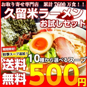 ラーメン 500円 ポッキリ お試し  特選10種スープ 選べる セット 2人前 お取り寄せ ご当地 久留米ラーメン 豚骨 ポイント消化 c