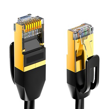 山澤 Cat.7 極速 10Gbps 傳輸雙遮蔽抗干擾工程佈線網路線 1M  黑色  1條