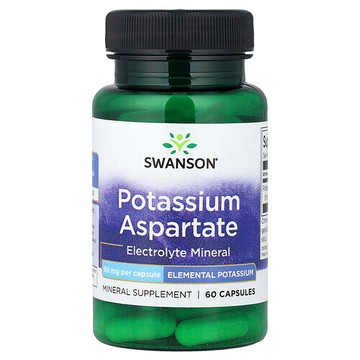 Swanson Vitamins, 天冬氨酸鉀，99 毫克，60 粒膠囊