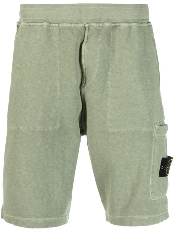 Stone Island - Compass-motif cotton shorts - men - Cotton - L - Green