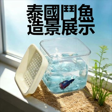 好物寵物鋪】生態小魚缸加厚泰國鬥魚盒式帶漏蓋桌面透明魚缸水族創意造景箱 寵物缸 出貨 鬥魚魚缸 鬥魚專用缸 桌面小魚缸