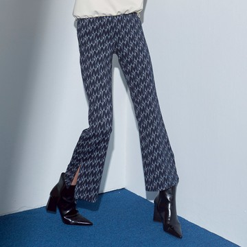 CLL巧玲瓏 微開衩時尚印花喇叭褲  3589158