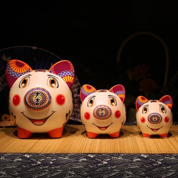 免運開發票 存錢罐 儲錢罐 小豬陶瓷存錢罐可愛新款女孩儲蓄罐兒童生肖豬儲錢罐大號生日禮物 八折下殺ly13h