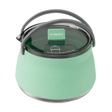 m square 矽膠折疊燒水壺 1L 不含BPA  蒂芬妮綠  1個