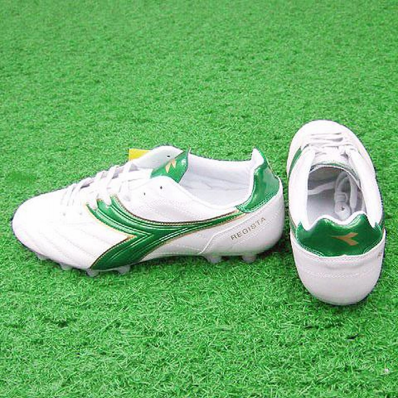 幸せなふたりに贈る結婚祝い レジスタMD PU 【diadora|ディアドラ ホワイト×グリーン シューズ