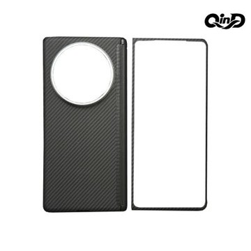 QinD vivo X Fold 5 5G 凱夫拉碳纖維紋磁吸保護殼