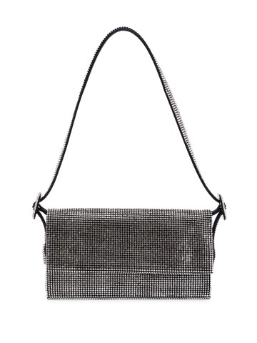 Benedetta Bruzziches - crystal-embellished foldover shoulder bag - women - glass/Fabric - One Size - Black
