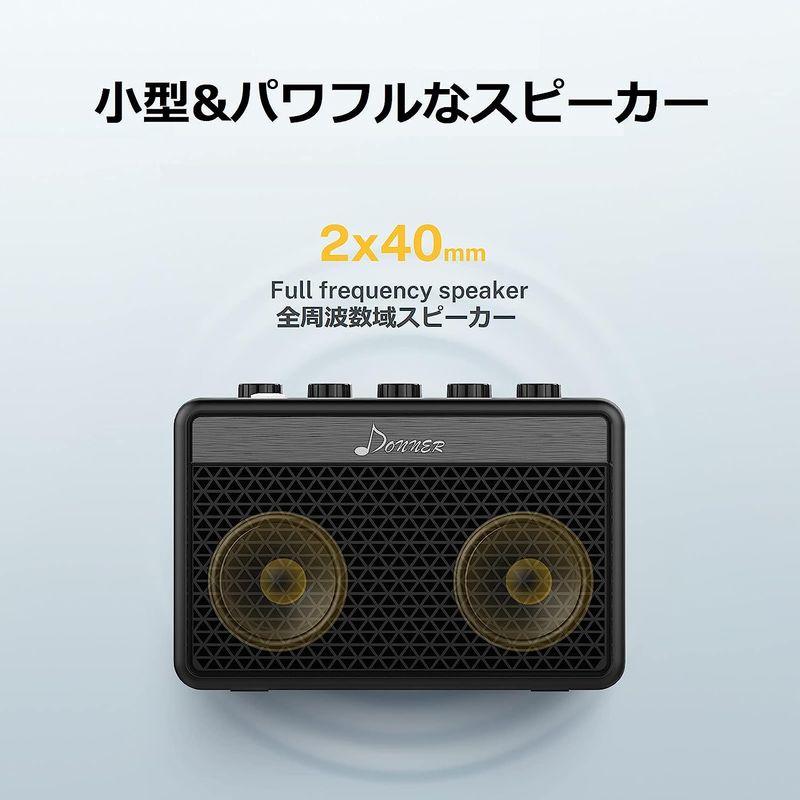 Donner ギターアンプ ミニ 5W 充電式 3バンドEQ搭載 卓上 コンパクト 軽量 自宅練習 Retro British tone D