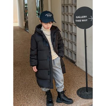 兒童羽絨服男童長款過膝2025新款冬季加厚連帽中大童女童冬裝外套