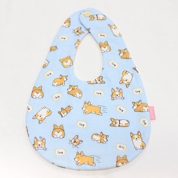 【Ella&Co. X嘿嘿手創】【日本八層紗】柯基Q飯糰 雙面圍兜