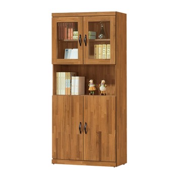 文創集 夏爾2.6尺四門中空書櫃-79x33x182cm免組