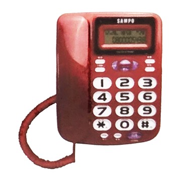 SAMPO 聲寶 大字鍵有線電話 經典紅 660g  HT-W2202L