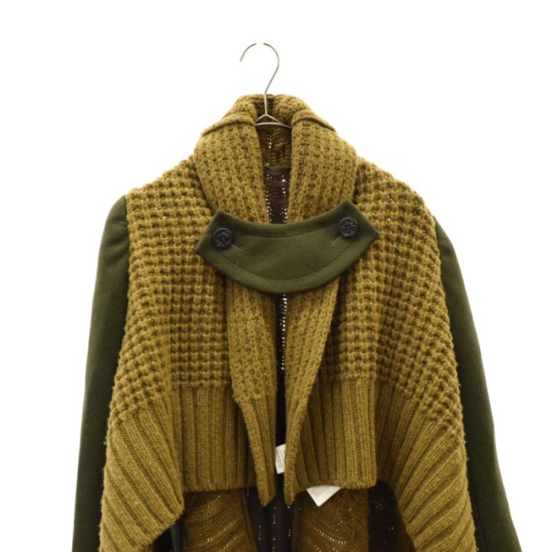 サカイ 21AW ニットドッキングメルトンウールガウンコート 再構築  