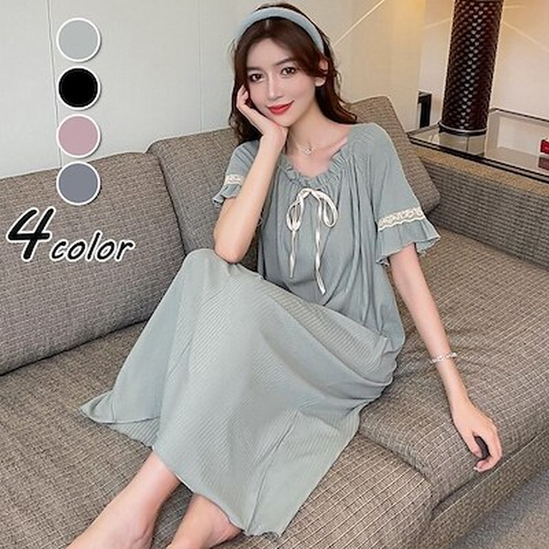 韓国ファッション ルームウェア 可愛い おかしい式 ワンピースドレスネグリジェ 部屋着 寝間着 夏服 半袖 パジャマ レディース 部屋着 オシャレゆったり 通販 Lineポイント最大1 0 Get Lineショッピング