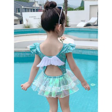 女寶寶泳衣新款兒童泳裝小女孩游泳衣連體洋氣女童泳衣褲公主泳裙