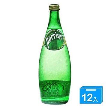兩件再折 法國沛綠雅perrier天然氣泡礦泉水 750ml x 12瓶 (玻璃) 免運費 沛綠雅 perrier 氣泡水 礦泉水