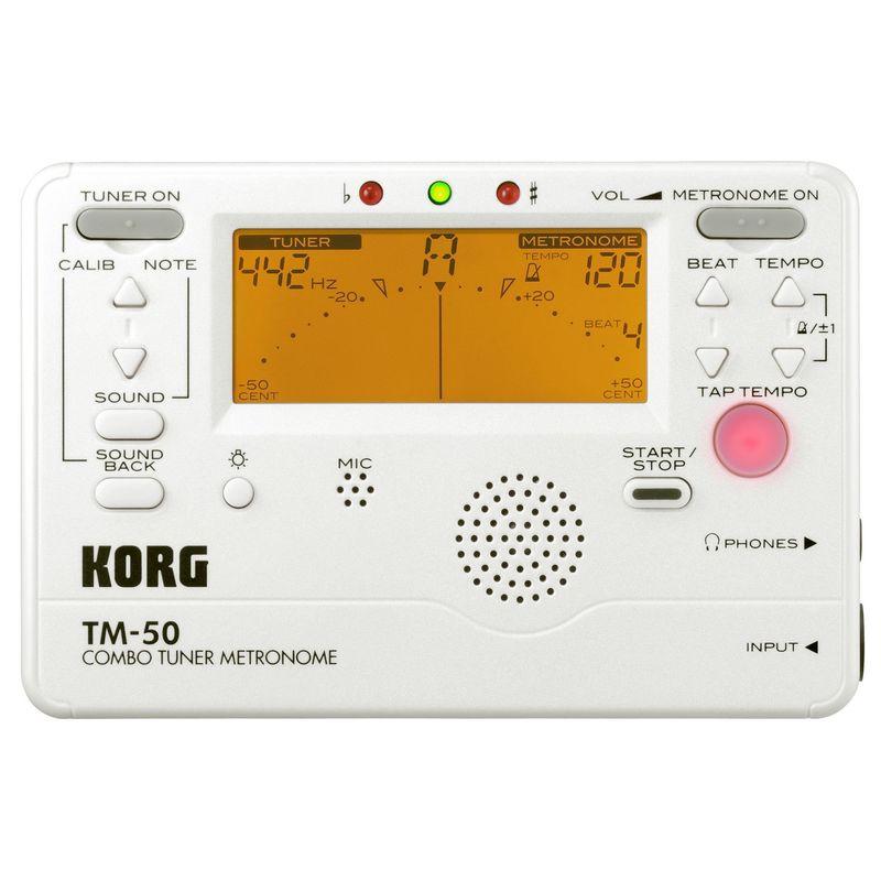 KORG チューナー メトロノーム PW パールホワイト TM-50