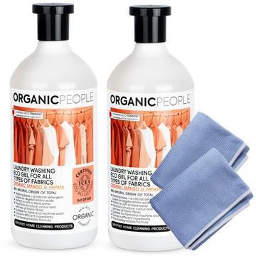 Organic People 【有機生活】全方位濃縮洗衣精（果香﹧1000ml﹧2入）《送淨亮擦拭布2入》