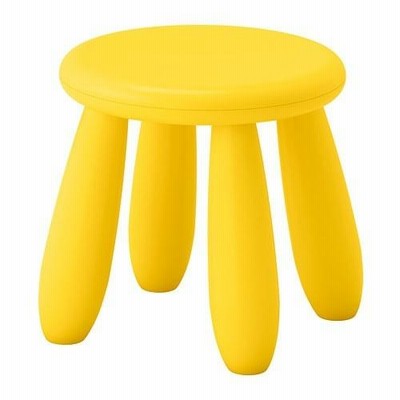 IKEA・イケア　 MAMMUT 子供用スツール, 室内/屋外用, イエロー (903.823.25)