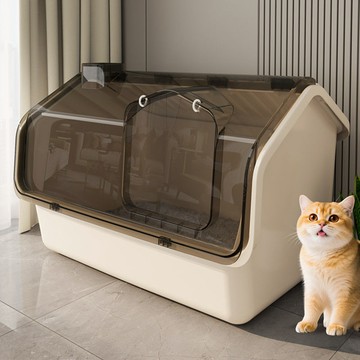 公司貨附發票 別墅貓砂盆超大號全封閉防水特大緬因專用新型廁所防外濺貓屎尿盆 最低價 快速出貨