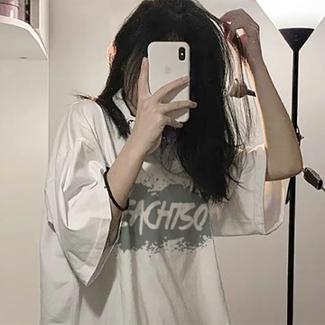 美式復古vintage白色短袖t恤女夏裝2022新款設計感小眾寬松上衣服