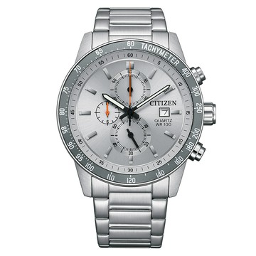 【CITIZEN 星辰】三眼石英鋼帶錶 AN3688-58H