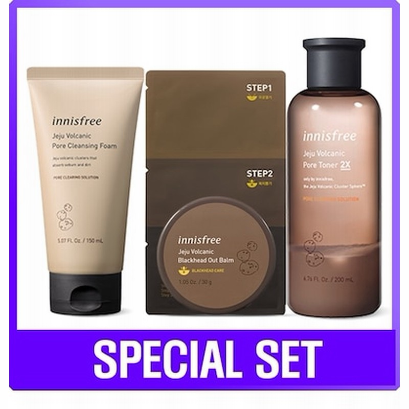 Innisfree Jeju Volcanic Set 韓国コスメ イニスフリーチェジュヴォルケニックセット 毛穴汚れ3ステップ トナー 通販 Lineポイント最大1 0 Get Lineショッピング